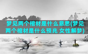 梦见两个棺材是什么意思(梦见两个棺材是什么预兆 女性解梦)